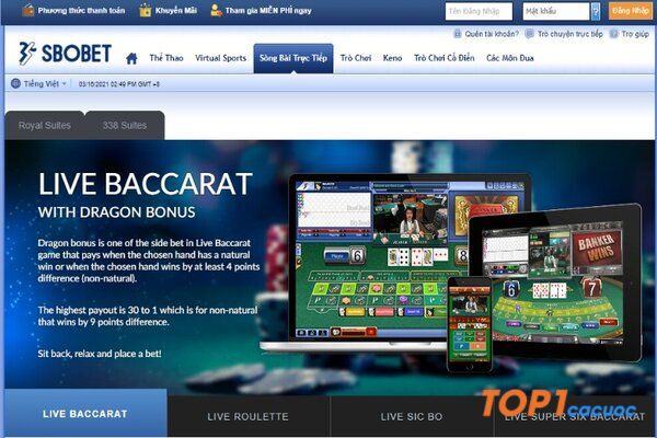 Sản phẩm casino trực tuyến 